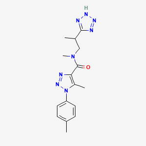 molecular formula C16H20N8O B7674961 N,5-dimethyl-1-(4-methylphenyl)-N-[2-(2H-tetrazol-5-yl)propyl]triazole-4-carboxamide 