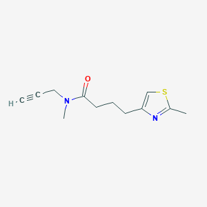 molecular formula C12H16N2OS B7675028 N-methyl-4-(2-methyl-1,3-thiazol-4-yl)-N-prop-2-ynylbutanamide 