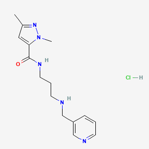 2,5-dimethyl-N-[3-(pyridin-3-ylmethylamino)propyl]pyrazole-3-carboxamide;hydrochloride