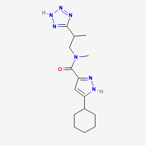 5-cyclohexyl-N-methyl-N-[2-(2H-tetrazol-5-yl)propyl]-1H-pyrazole-3-carboxamide