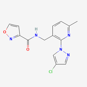 N-[[2-(4-chloropyrazol-1-yl)-6-methylpyridin-3-yl]methyl]-1,2-oxazole-3-carboxamide