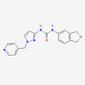 1-(1,3-Dihydro-2-benzofuran-5-yl)-3-[1-(pyridin-4-ylmethyl)pyrazol-3-yl]urea