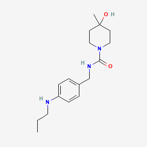 molecular formula C17H27N3O2 B7675117 4-hydroxy-4-methyl-N-[[4-(propylamino)phenyl]methyl]piperidine-1-carboxamide 