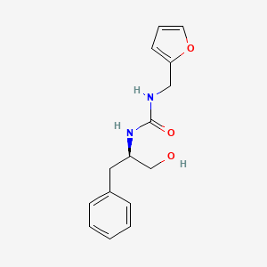 molecular formula C15H18N2O3 B7675144 1-(furan-2-ylmethyl)-3-[(2R)-1-hydroxy-3-phenylpropan-2-yl]urea 