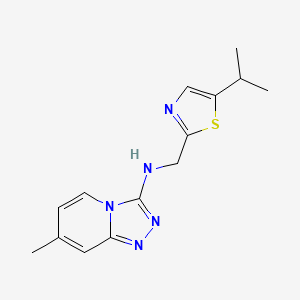 7-methyl-N-[(5-propan-2-yl-1,3-thiazol-2-yl)methyl]-[1,2,4]triazolo[4,3-a]pyridin-3-amine