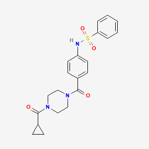 N-[4-[4-(cyclopropanecarbonyl)piperazine-1-carbonyl]phenyl]benzenesulfonamide