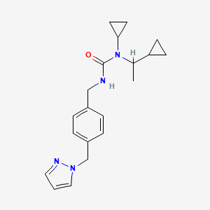 1-Cyclopropyl-1-(1-cyclopropylethyl)-3-[[4-(pyrazol-1-ylmethyl)phenyl]methyl]urea