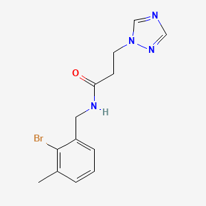 N-[(2-bromo-3-methylphenyl)methyl]-3-(1,2,4-triazol-1-yl)propanamide