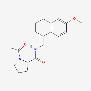 molecular formula C19H26N2O3 B7675287 1-acetyl-N-[(6-methoxy-1,2,3,4-tetrahydronaphthalen-1-yl)methyl]pyrrolidine-2-carboxamide 