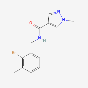 N-[(2-bromo-3-methylphenyl)methyl]-1-methylpyrazole-4-carboxamide