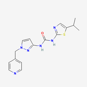 1-(5-Propan-2-yl-1,3-thiazol-2-yl)-3-[1-(pyridin-4-ylmethyl)pyrazol-3-yl]urea