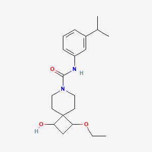 molecular formula C20H30N2O3 B7675350 3-ethoxy-1-hydroxy-N-(3-propan-2-ylphenyl)-7-azaspiro[3.5]nonane-7-carboxamide 