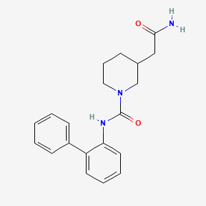 molecular formula C20H23N3O2 B7675354 3-(2-amino-2-oxoethyl)-N-(2-phenylphenyl)piperidine-1-carboxamide 