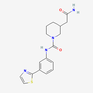 3-(2-amino-2-oxoethyl)-N-[3-(1,3-thiazol-2-yl)phenyl]piperidine-1-carboxamide