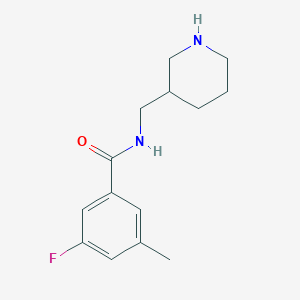 3-fluoro-5-methyl-N-(piperidin-3-ylmethyl)benzamide