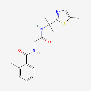 2-methyl-N-[2-[2-(5-methyl-1,3-thiazol-2-yl)propan-2-ylamino]-2-oxoethyl]benzamide