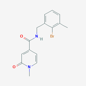 molecular formula C15H15BrN2O2 B7675469 N-[(2-bromo-3-methylphenyl)methyl]-1-methyl-2-oxopyridine-4-carboxamide 