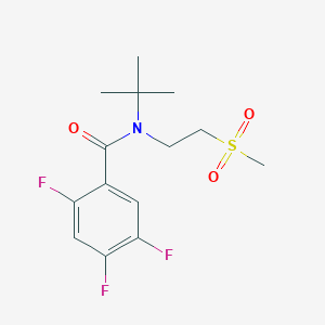 molecular formula C14H18F3NO3S B7675483 N-tert-butyl-2,4,5-trifluoro-N-(2-methylsulfonylethyl)benzamide 