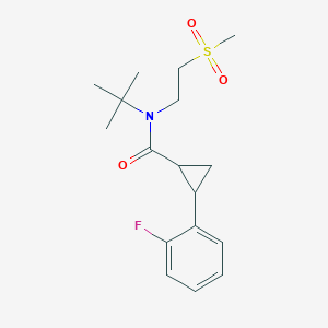 N-tert-butyl-2-(2-fluorophenyl)-N-(2-methylsulfonylethyl)cyclopropane-1-carboxamide