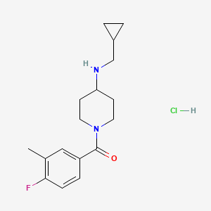 molecular formula C17H24ClFN2O B7675515 [4-(Cyclopropylmethylamino)piperidin-1-yl]-(4-fluoro-3-methylphenyl)methanone;hydrochloride 