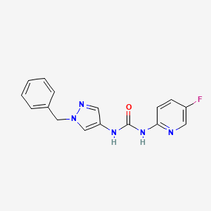 molecular formula C16H14FN5O B7675524 1-(1-Benzylpyrazol-4-yl)-3-(5-fluoropyridin-2-yl)urea 