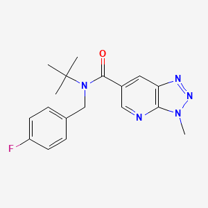 molecular formula C18H20FN5O B7675539 N-tert-butyl-N-[(4-fluorophenyl)methyl]-3-methyltriazolo[4,5-b]pyridine-6-carboxamide 