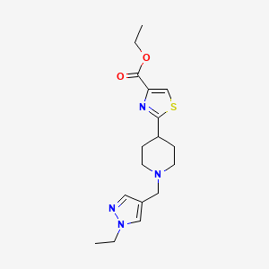 Ethyl 2-[1-[(1-ethylpyrazol-4-yl)methyl]piperidin-4-yl]-1,3-thiazole-4-carboxylate