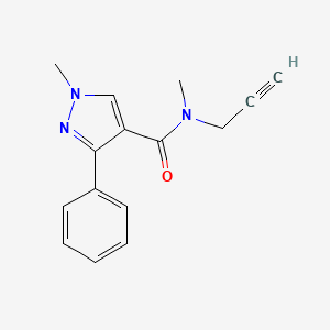 molecular formula C15H15N3O B7675565 N,1-dimethyl-3-phenyl-N-prop-2-ynylpyrazole-4-carboxamide 