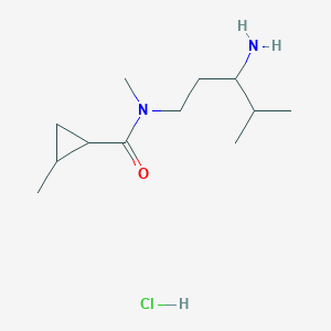 molecular formula C12H25ClN2O B7675585 N-(3-amino-4-methylpentyl)-N,2-dimethylcyclopropane-1-carboxamide;hydrochloride 