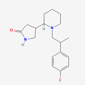 molecular formula C18H25FN2O B7675602 4-[1-[2-(4-Fluorophenyl)propyl]piperidin-2-yl]pyrrolidin-2-one 