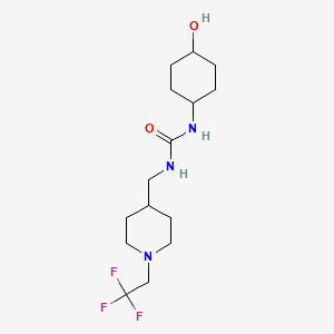 molecular formula C15H26F3N3O2 B7675605 1-(4-Hydroxycyclohexyl)-3-[[1-(2,2,2-trifluoroethyl)piperidin-4-yl]methyl]urea 