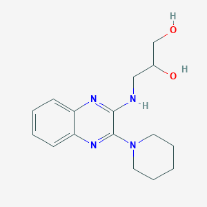 molecular formula C16H22N4O2 B7675609 3-[(3-Piperidin-1-ylquinoxalin-2-yl)amino]propane-1,2-diol 