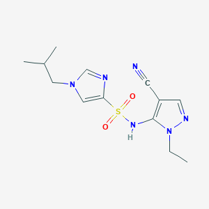 molecular formula C13H18N6O2S B7675621 N-(4-cyano-2-ethylpyrazol-3-yl)-1-(2-methylpropyl)imidazole-4-sulfonamide 