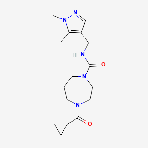 4-(cyclopropanecarbonyl)-N-[(1,5-dimethylpyrazol-4-yl)methyl]-1,4-diazepane-1-carboxamide