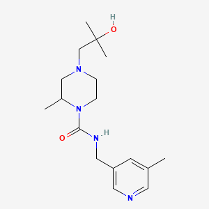 4-(2-hydroxy-2-methylpropyl)-2-methyl-N-[(5-methylpyridin-3-yl)methyl]piperazine-1-carboxamide