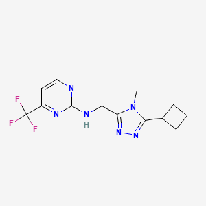 molecular formula C13H15F3N6 B7675708 N-[(5-cyclobutyl-4-methyl-1,2,4-triazol-3-yl)methyl]-4-(trifluoromethyl)pyrimidin-2-amine 