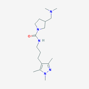 3-[(dimethylamino)methyl]-N-[3-(1,3,5-trimethylpyrazol-4-yl)propyl]pyrrolidine-1-carboxamide