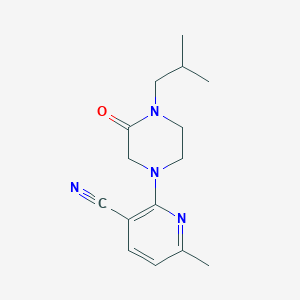 6-Methyl-2-[4-(2-methylpropyl)-3-oxopiperazin-1-yl]pyridine-3-carbonitrile