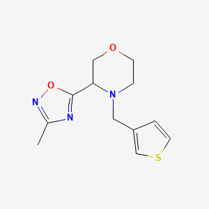 molecular formula C12H15N3O2S B7675750 3-(3-Methyl-1,2,4-oxadiazol-5-yl)-4-(thiophen-3-ylmethyl)morpholine 