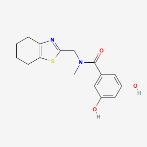 molecular formula C16H18N2O3S B7675833 3,5-dihydroxy-N-methyl-N-(4,5,6,7-tetrahydro-1,3-benzothiazol-2-ylmethyl)benzamide 