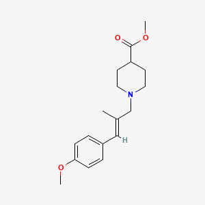 molecular formula C18H25NO3 B7675846 methyl 1-[(E)-3-(4-methoxyphenyl)-2-methylprop-2-enyl]piperidine-4-carboxylate 