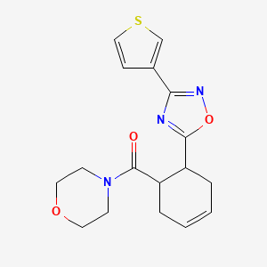 molecular formula C17H19N3O3S B7675860 Morpholin-4-yl-[6-(3-thiophen-3-yl-1,2,4-oxadiazol-5-yl)cyclohex-3-en-1-yl]methanone 