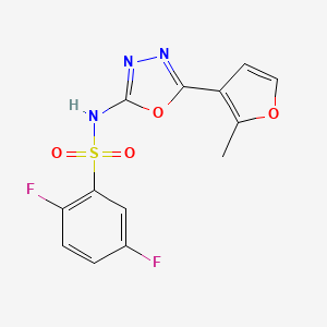 molecular formula C13H9F2N3O4S B7675907 2,5-difluoro-N-[5-(2-methylfuran-3-yl)-1,3,4-oxadiazol-2-yl]benzenesulfonamide 