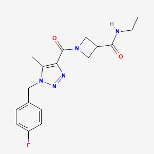 molecular formula C17H20FN5O2 B7675921 N-ethyl-1-[1-[(4-fluorophenyl)methyl]-5-methyltriazole-4-carbonyl]azetidine-3-carboxamide 