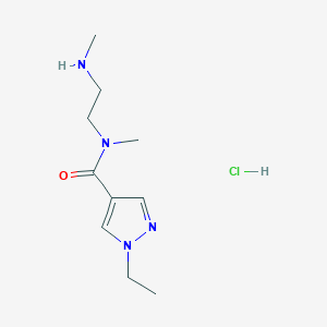 molecular formula C10H19ClN4O B7675951 1-ethyl-N-methyl-N-[2-(methylamino)ethyl]pyrazole-4-carboxamide;hydrochloride 