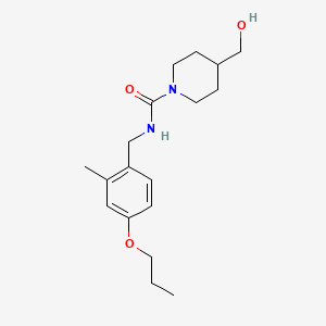 4-(hydroxymethyl)-N-[(2-methyl-4-propoxyphenyl)methyl]piperidine-1-carboxamide