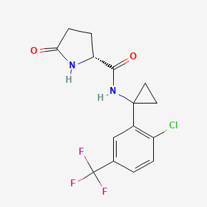 (2R)-N-[1-[2-chloro-5-(trifluoromethyl)phenyl]cyclopropyl]-5-oxopyrrolidine-2-carboxamide