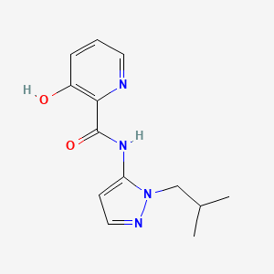 molecular formula C13H16N4O2 B7676016 3-hydroxy-N-[2-(2-methylpropyl)pyrazol-3-yl]pyridine-2-carboxamide 