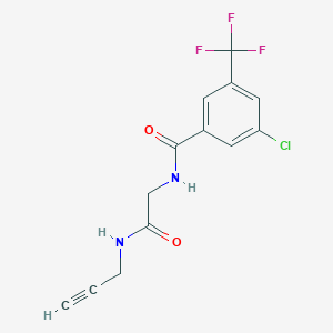 molecular formula C13H10ClF3N2O2 B7676027 3-chloro-N-[2-oxo-2-(prop-2-ynylamino)ethyl]-5-(trifluoromethyl)benzamide 