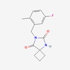 molecular formula C14H15FN2O2 B7676032 7-[(5-Fluoro-2-methylphenyl)methyl]-5,7-diazaspiro[3.4]octane-6,8-dione 